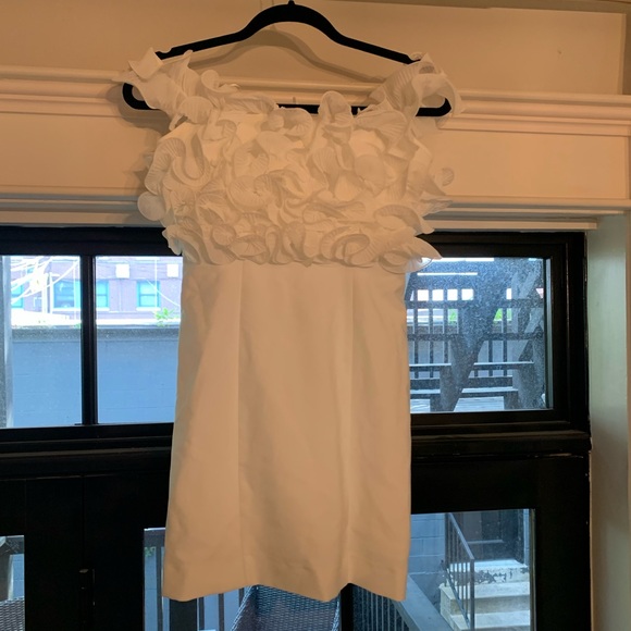 Zara | Dresses | Zara White Frill Dress | Poshmark